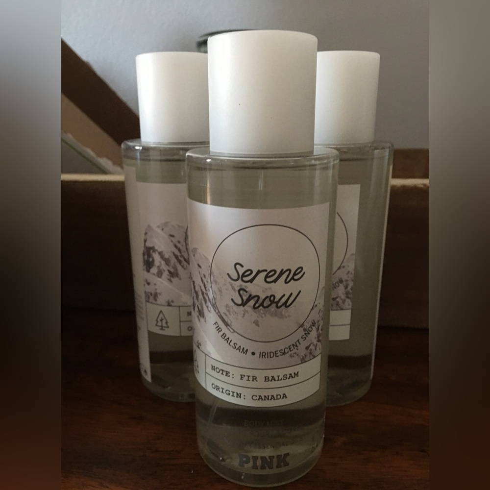 NWT Pink Serene Snow body spray. 3 Bottles for $21.00.